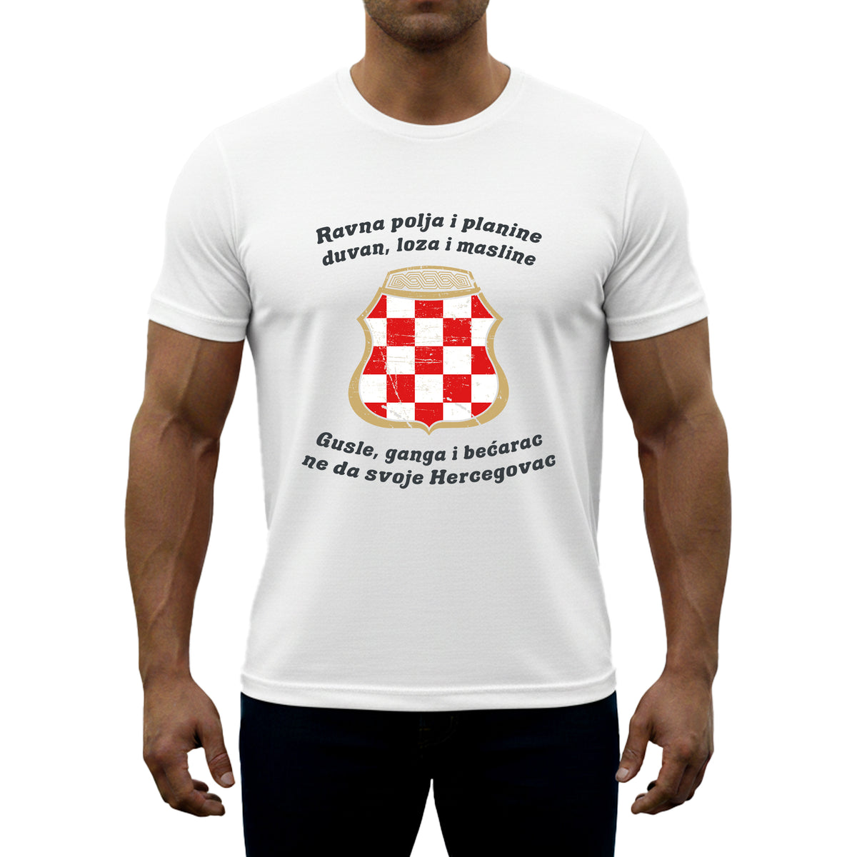 T-Shirt „Ein Herzegowiner gibt seine Leute nicht auf“