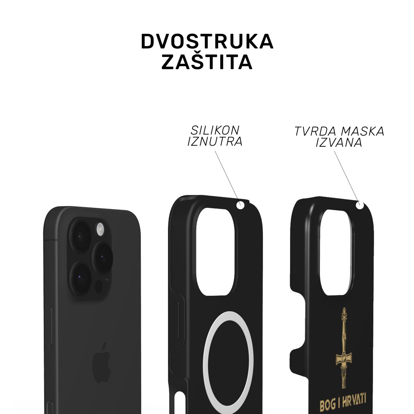 Tough MagSafe Maskica "Bog i Hrvati crna"