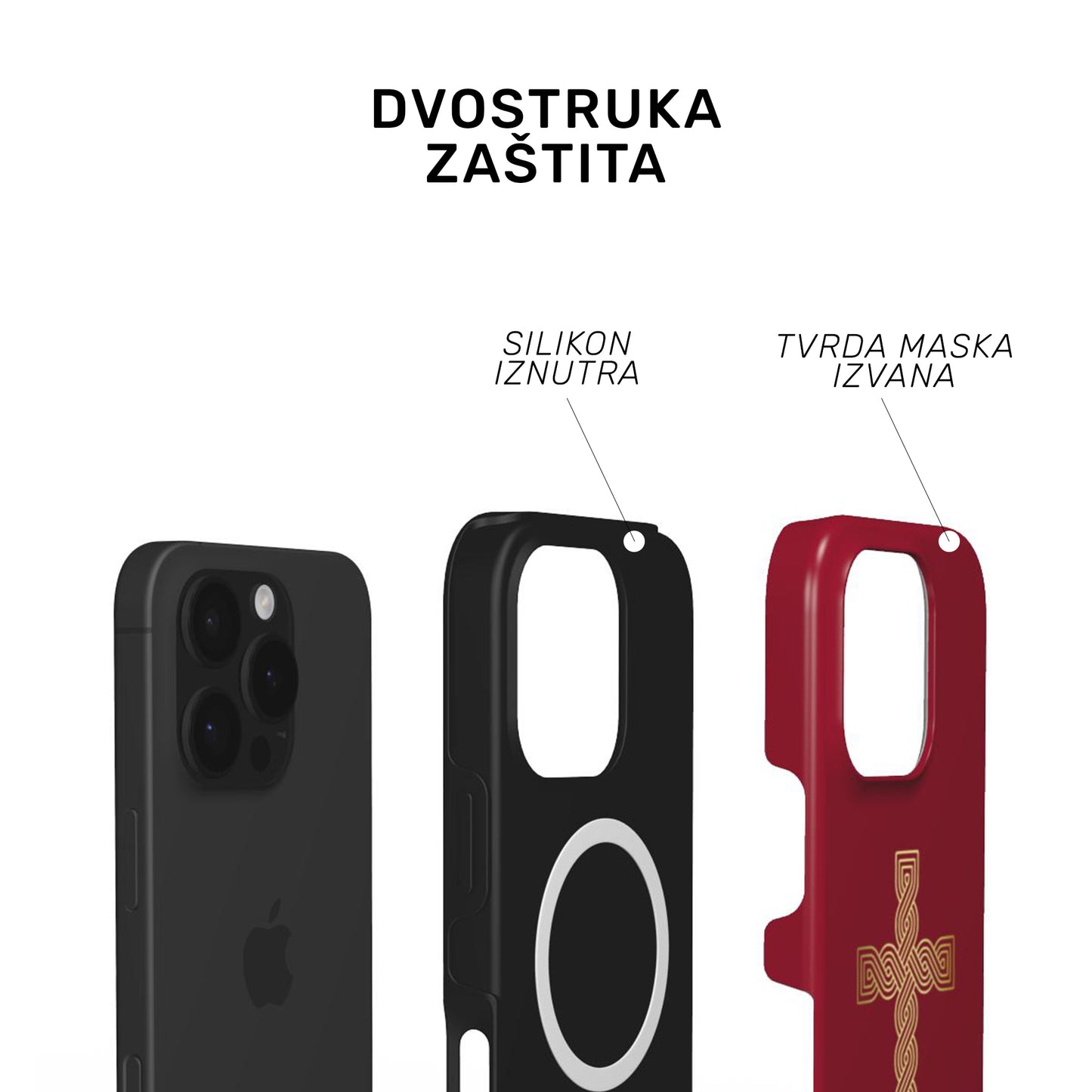 Tough MagSafe maskica "Križ pleter crvena"