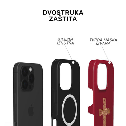 Tough MagSafe maskica "Križ pleter crvena"