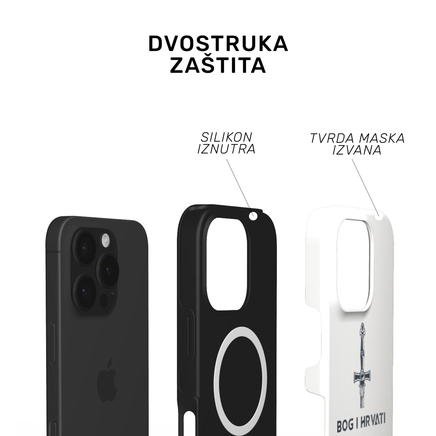 Tough MagSafe maskica "Bog i Hrvati bijela"