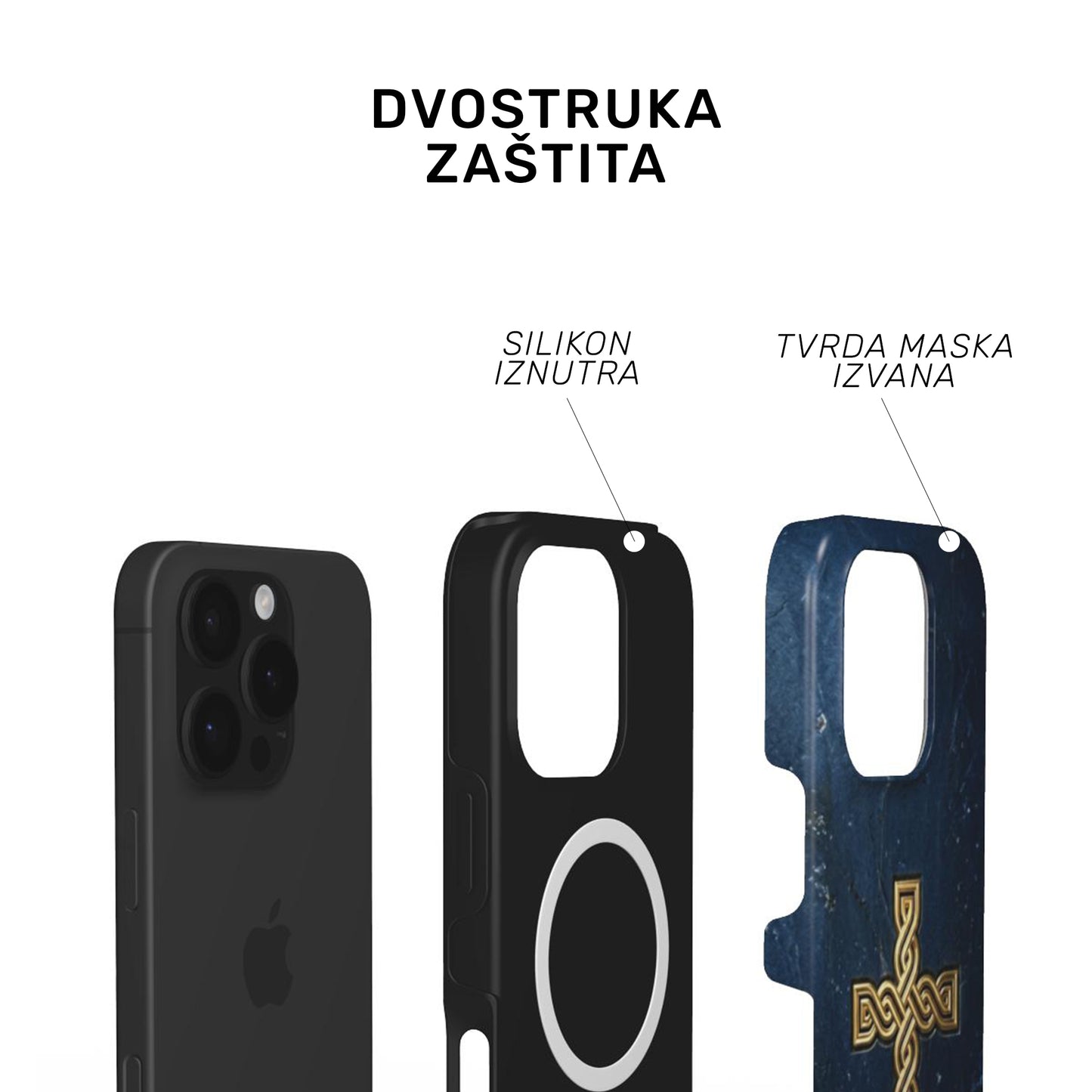 Tough MagSafe maskica "Zlatni križ pleter"